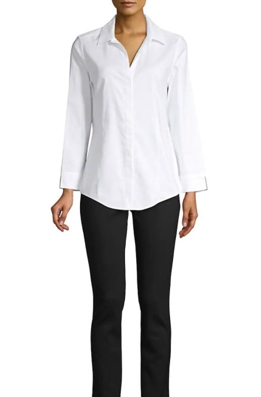 Wardrobe Essentials - Misook women's white dress shirt